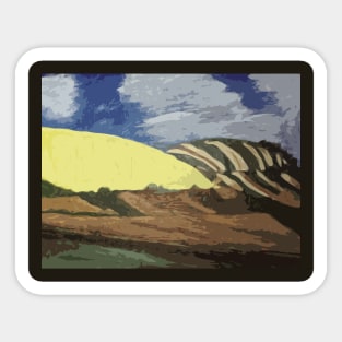 Filtered Hills and Cloudy Skies Sticker